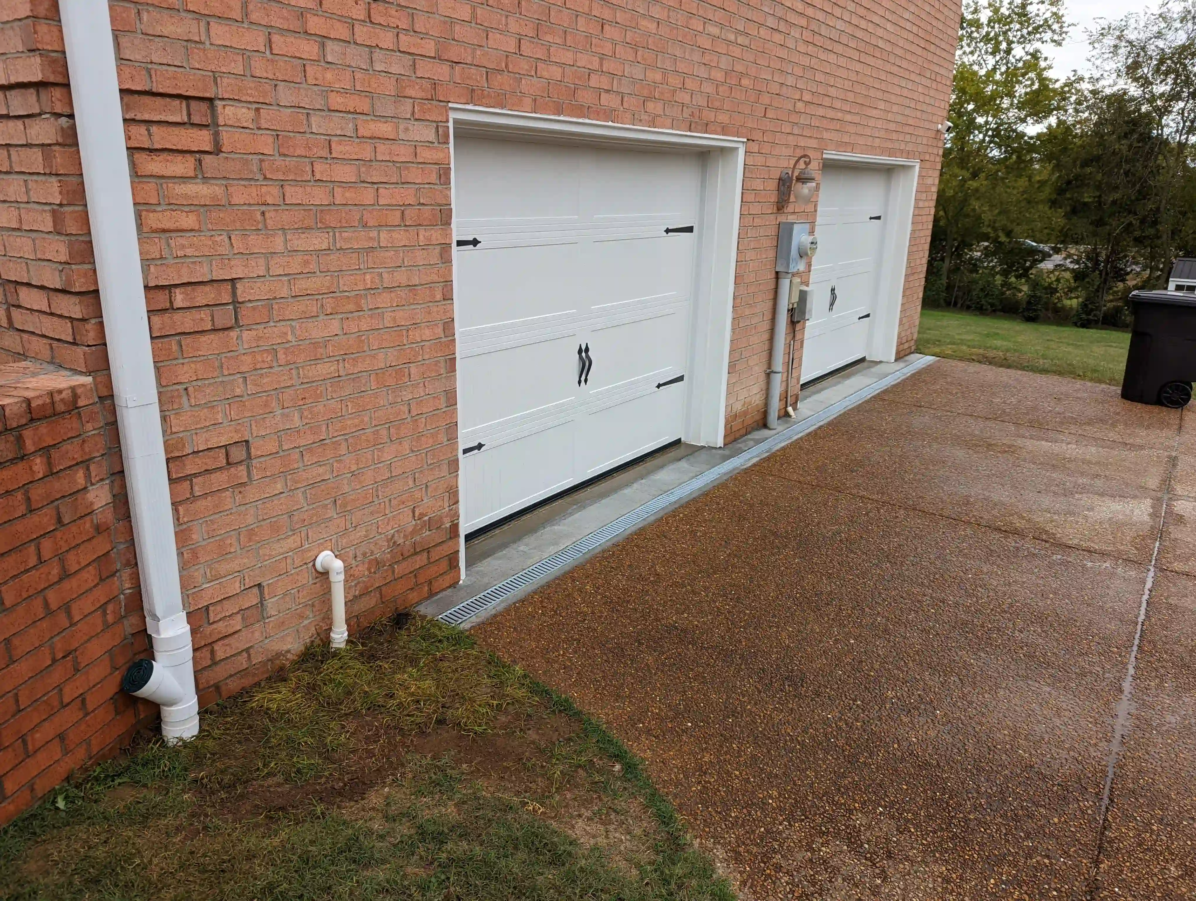 Catch basin connected to underground drainage pipes