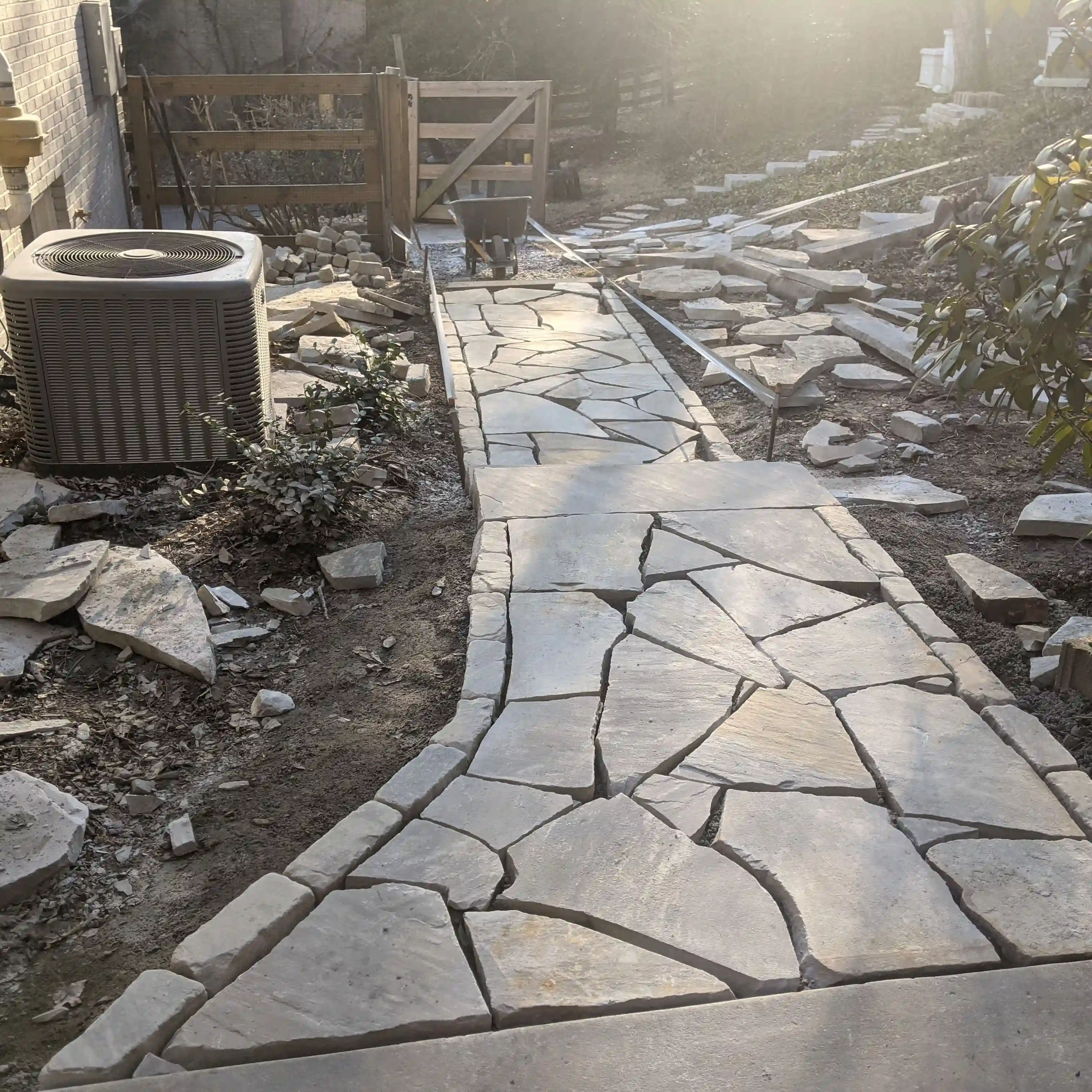 flagstone perfectly fit together to form a walkway