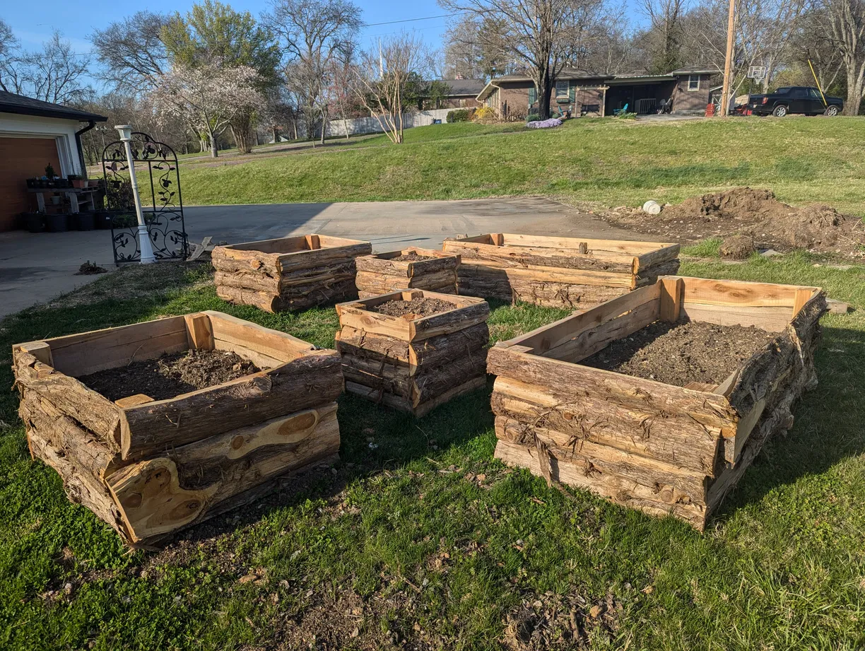 6 live edge wood planter boxes