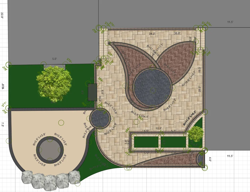 2d rendering of a landscaping project