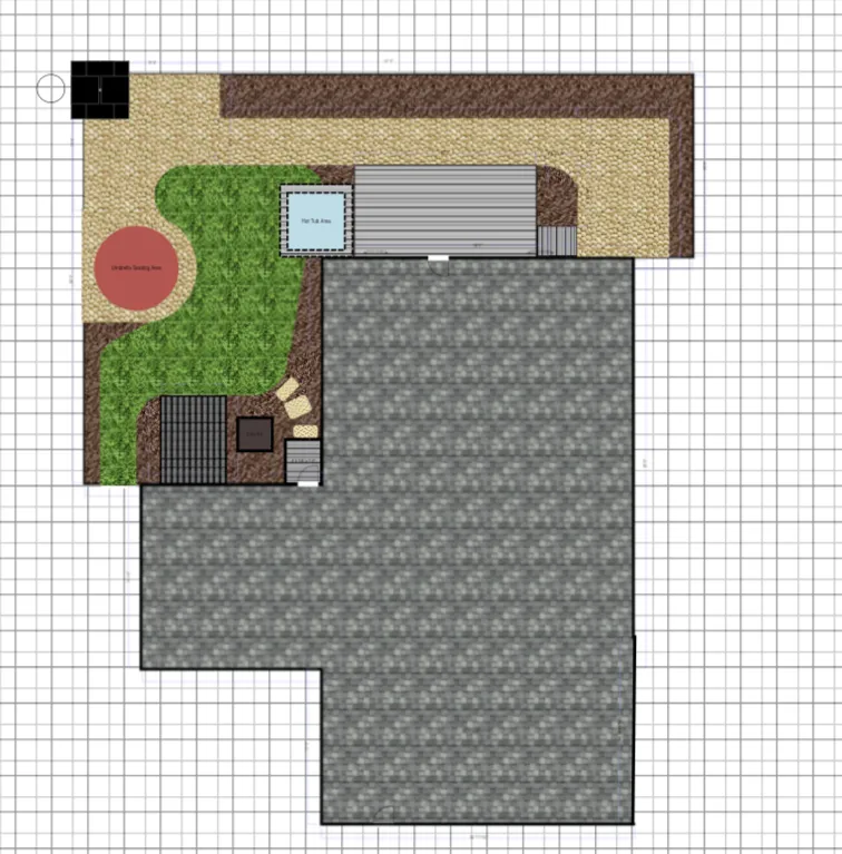 computer rendered backyard design