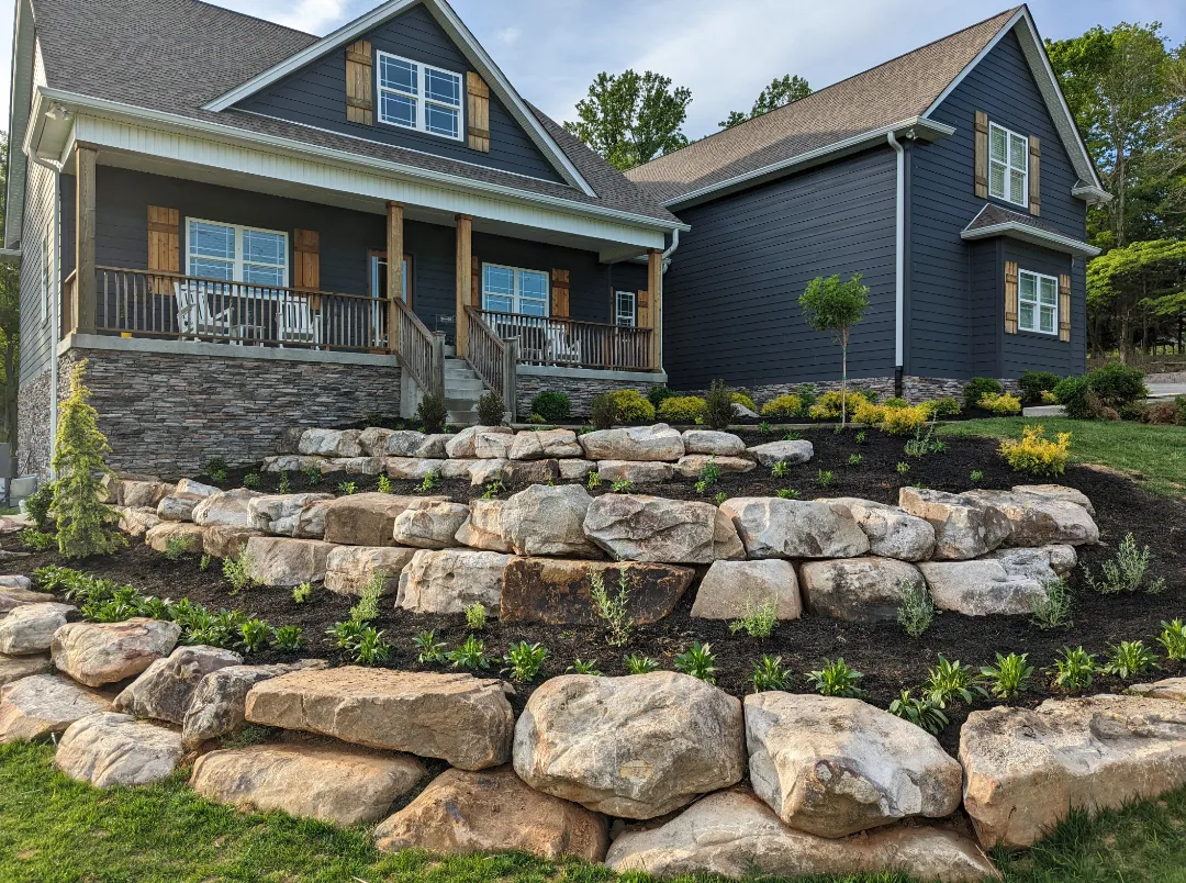 three tiered landscaping project