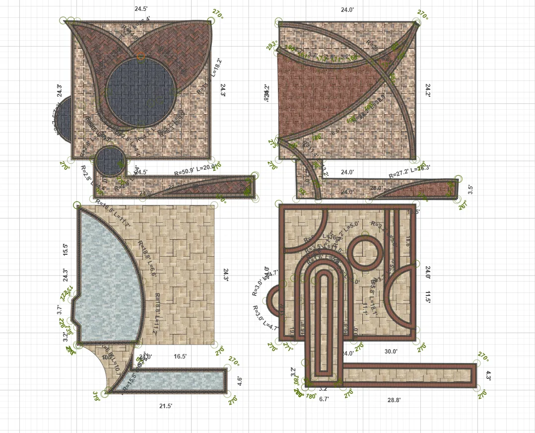 software generated rendering of a landscape design
