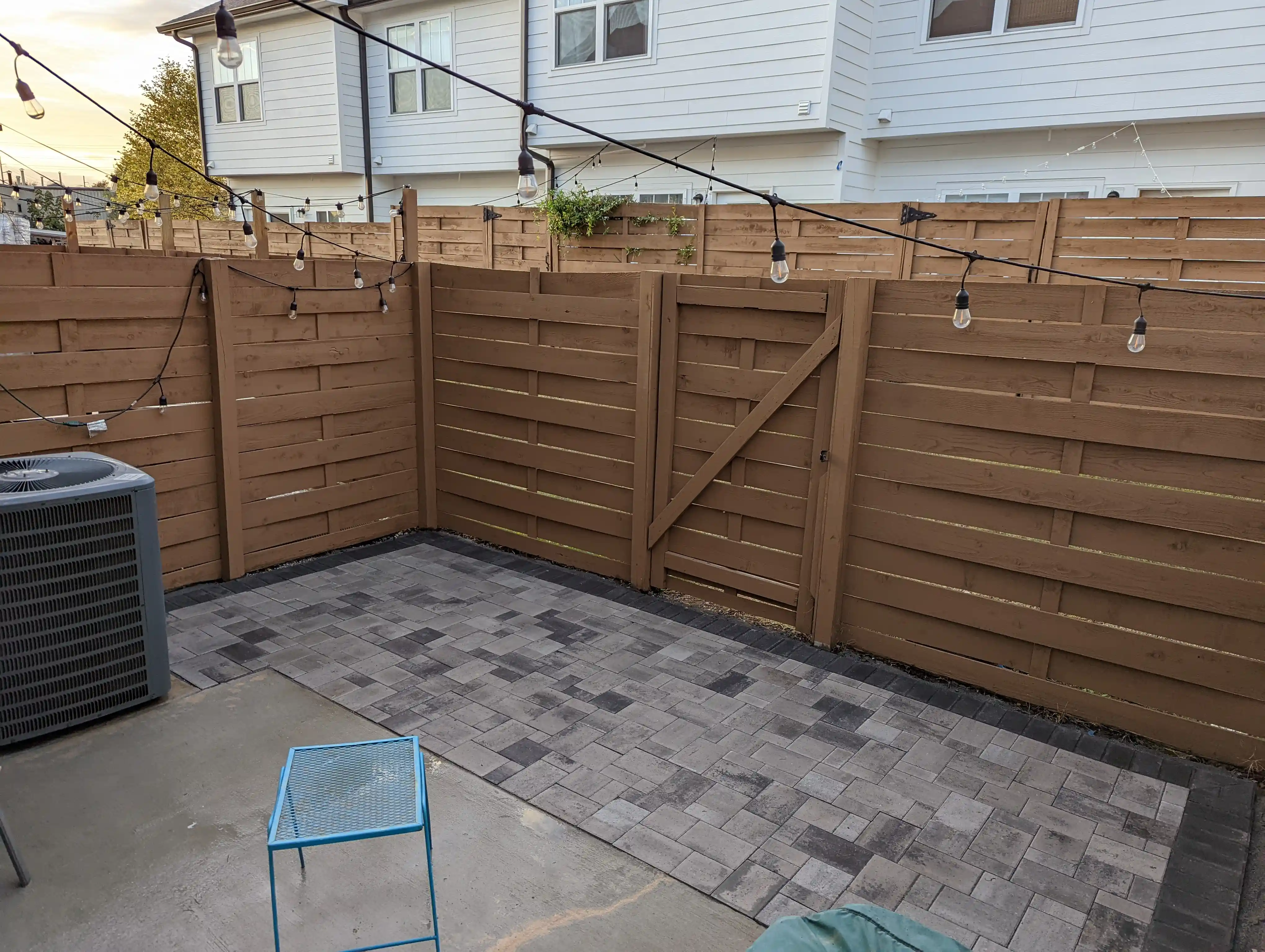 small backyard area with fence