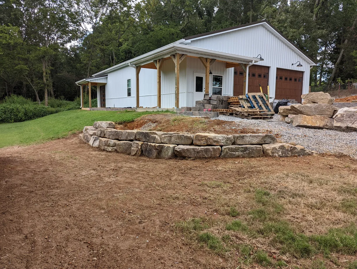 large stone retaining wall