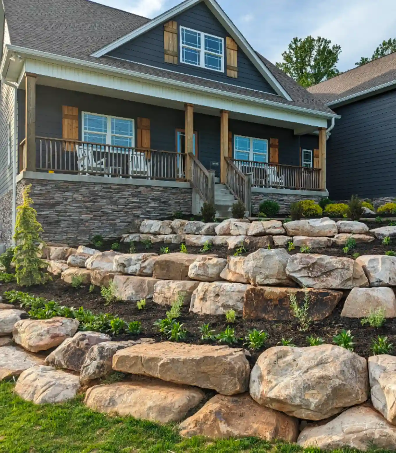 retaining wall foundation bed